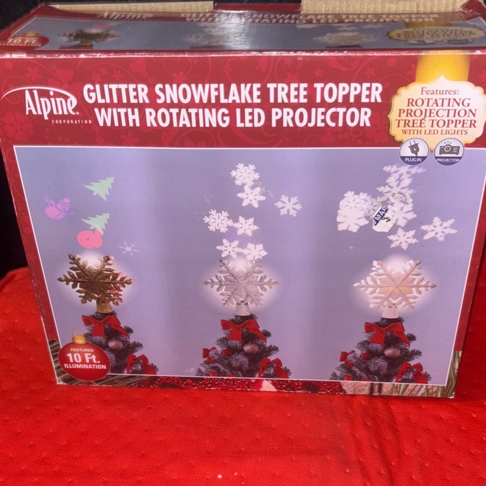 Alpine LED Snowflake Tree Topper with Glitter Projector